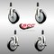 Service Caster 5 Inch 316SS Black Poly Swivel 1-1/8 Inch Expanding Stem Caster Brake SCC, 2PK SS316EX20S514-PPUB-BLK-2-TLB-2-118 - alternate 2